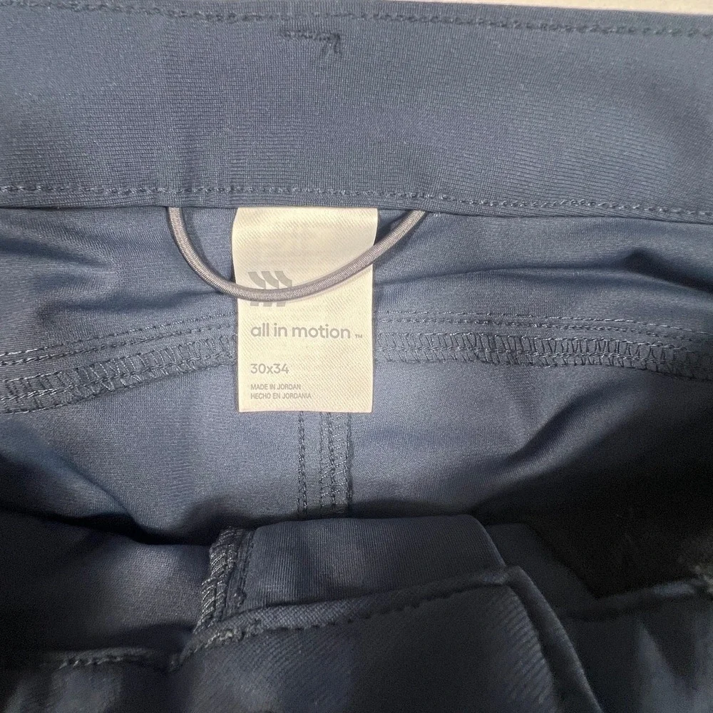 All in Motion Mens Golf Pants Navy 30x34 Slim Straight Stretch Performance